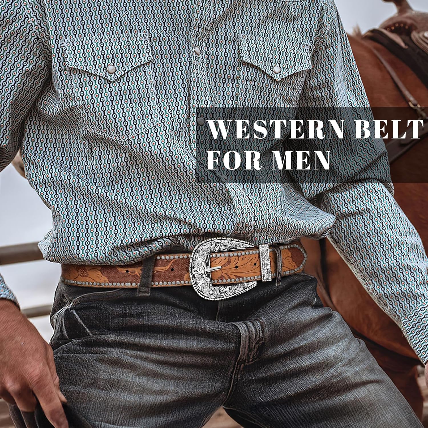 BELTROAD Western Belts for Women Men Vintage Men's Country Belt for Jeans Cowgirl Cowboy Christmas Gifts - Image 4