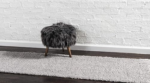 Miniatura 5 de Unique Loom Studio Colección Solid Shag - Alfombra de área moderna urbana, súper suave y de felpa (2 pies 0 pulgadas x 6 pies 7 pulgadas, pasillo,