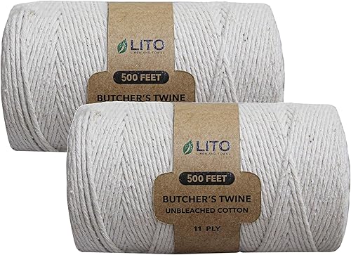 Carniceros cordel Cordel de algodón, cordel de cocina Cordel de cocina, cordel para panaderos de grado de chef, cordel de cocina orgánico seguro