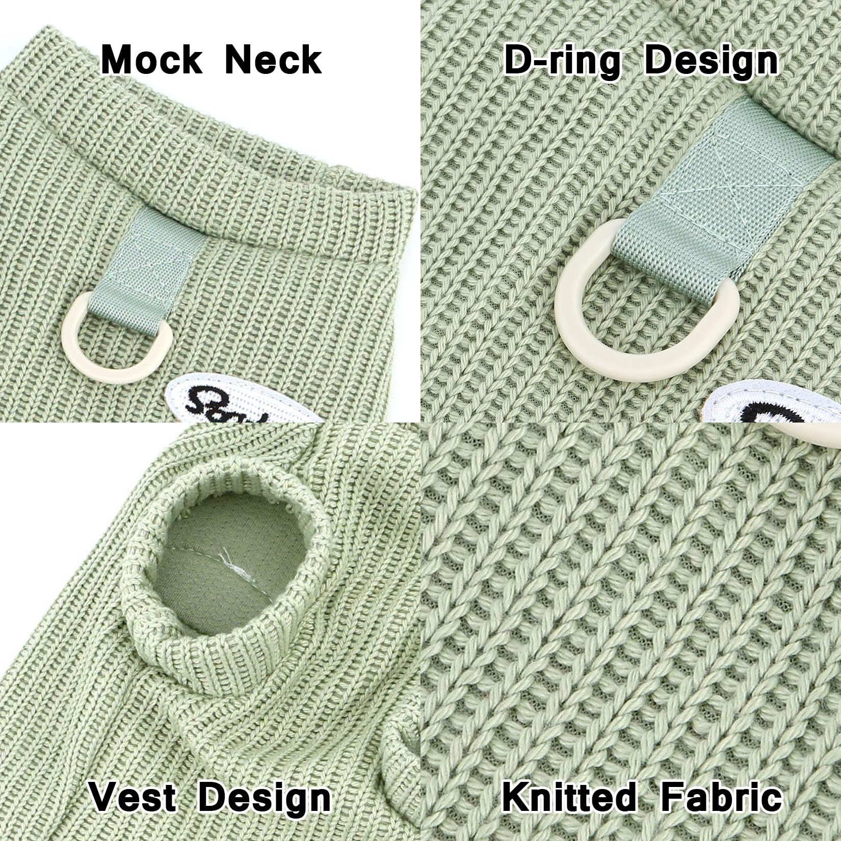 XHYRHTS Pull tricoté pour Petit Chien - Pull Extensible pour Animal Domestique - avec Anneau en D et Motif Chien - Chaud et Solide - Veste d'hiver et d'automne - Vêtements pour Chihuahua