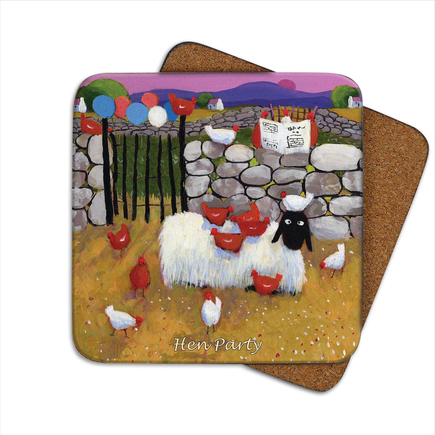 Hen Party Coaster by Thomas Joseph - Funny Sheep