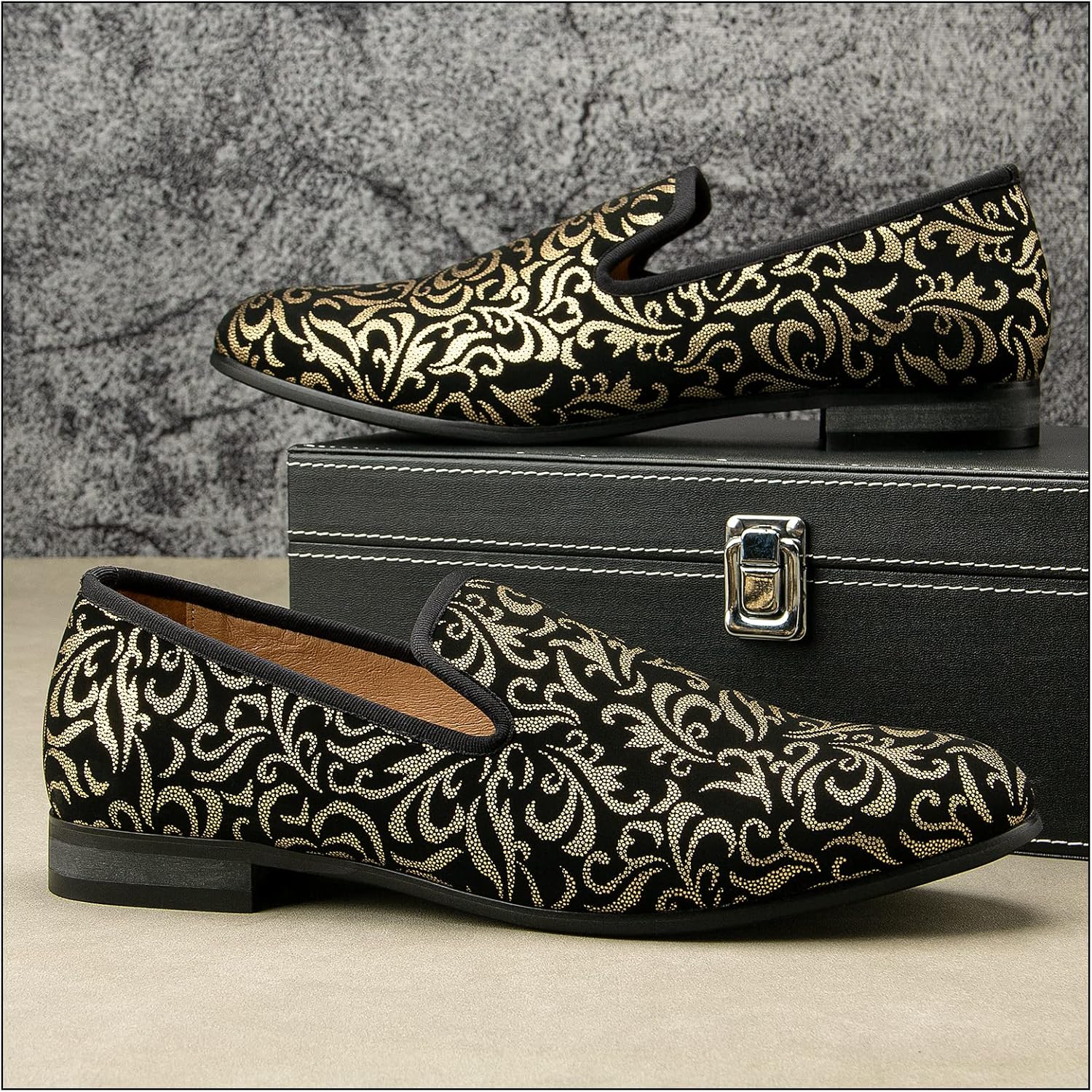 JITAI Men's Fashion Loafers Wedding Shoes Loafers for Men Party Shoes - Image 2