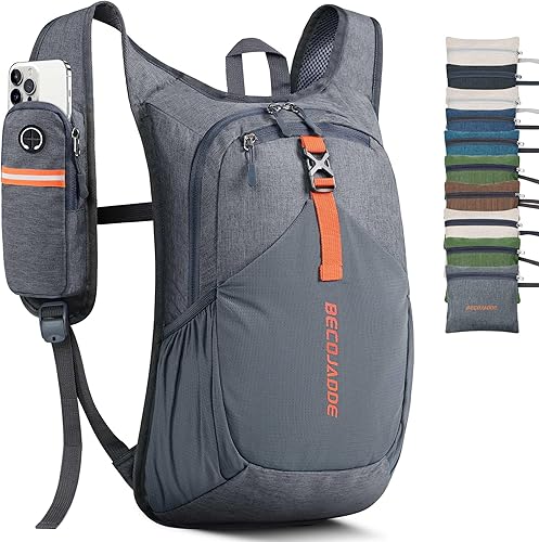 Miniatura 21 de Mochila de senderismo pequeña de 15 L para hombres y mujeres, plegable y ultraligera, para viajes, camping y actividades al aire libre, color marrón