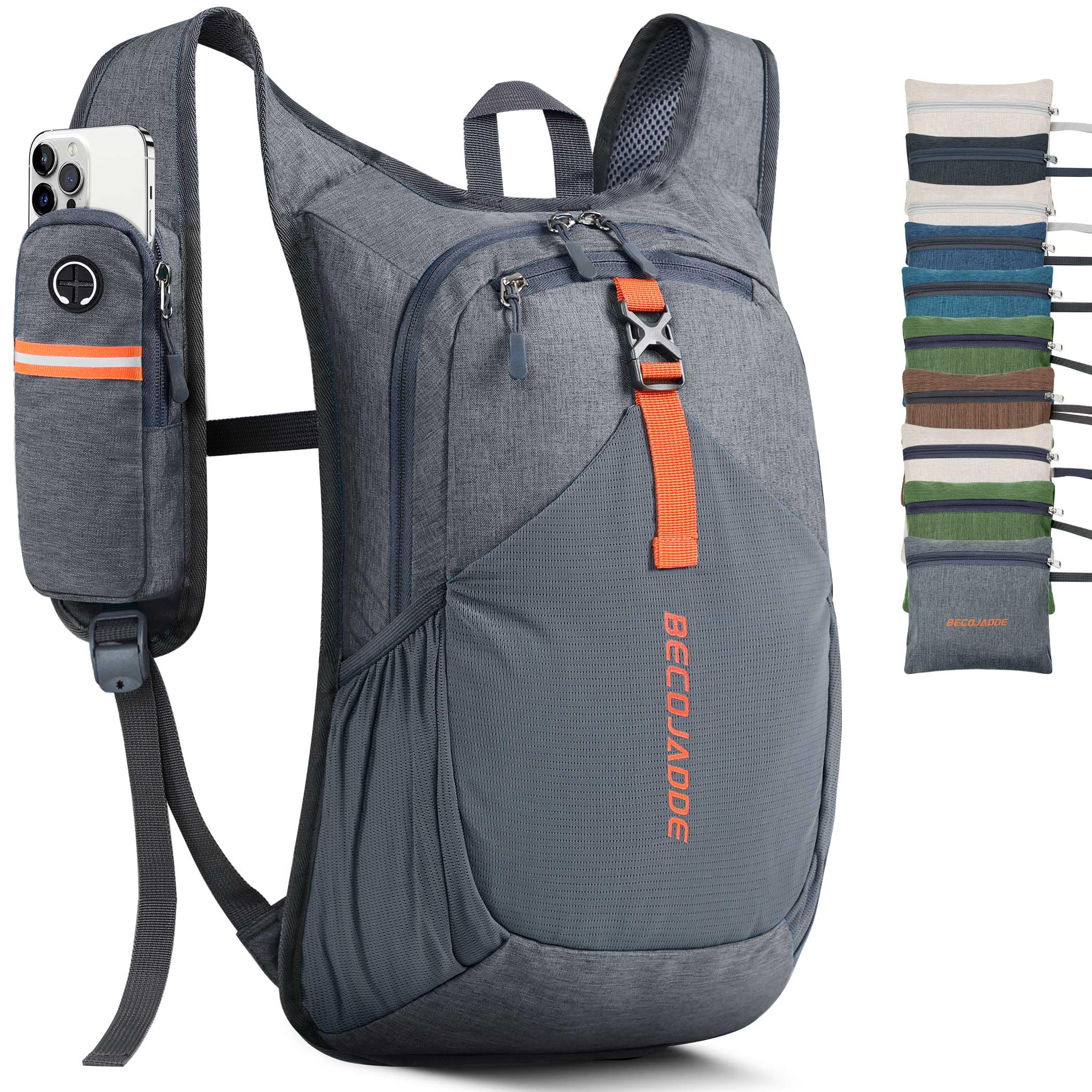 15L Small Hiking Backpack for Men Women Foldable Packable Back Pack Ultralight Hiking Daypack for Travel Camping Outdoor, Gray