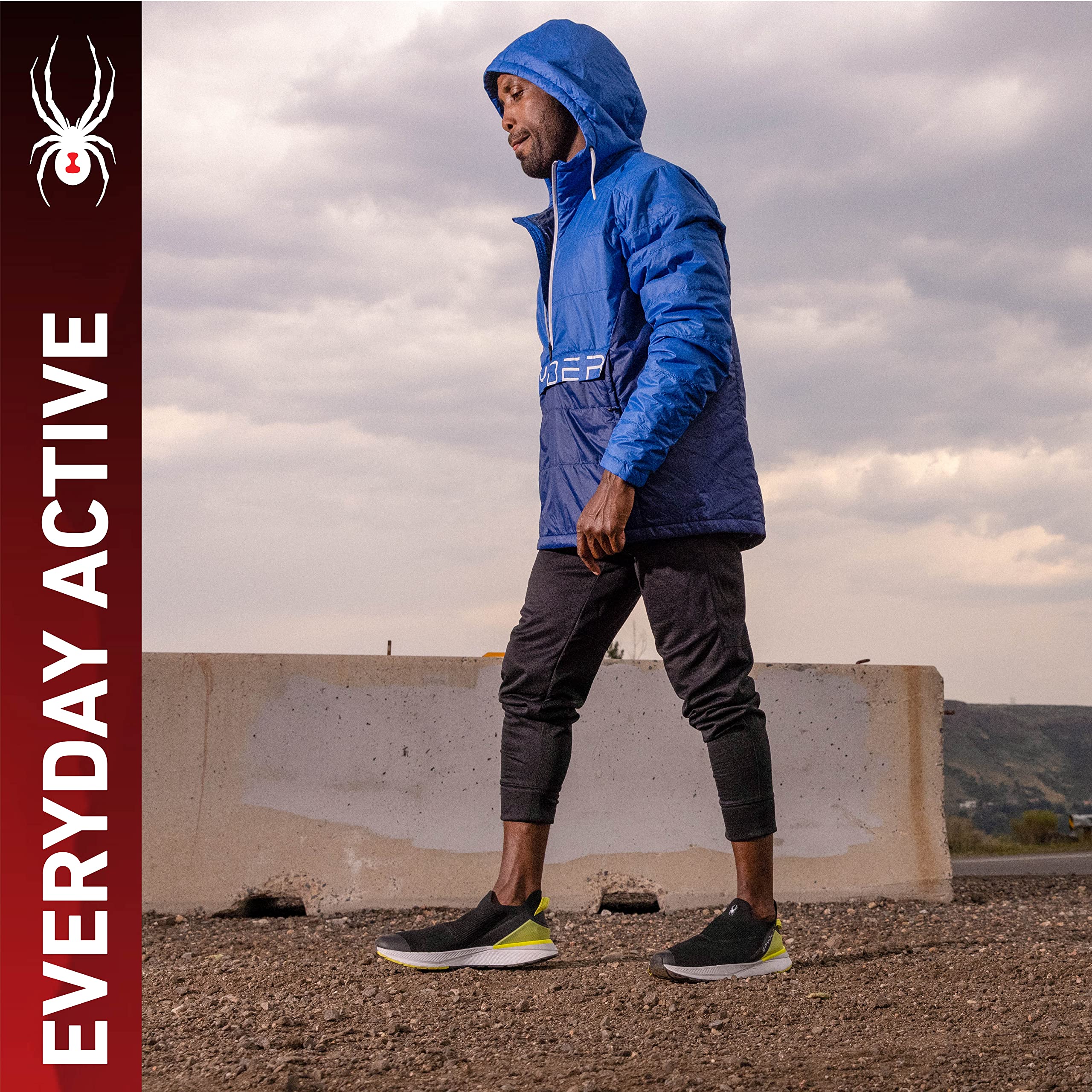 Spyder Men's Road Running Shoes, Black, 11.5