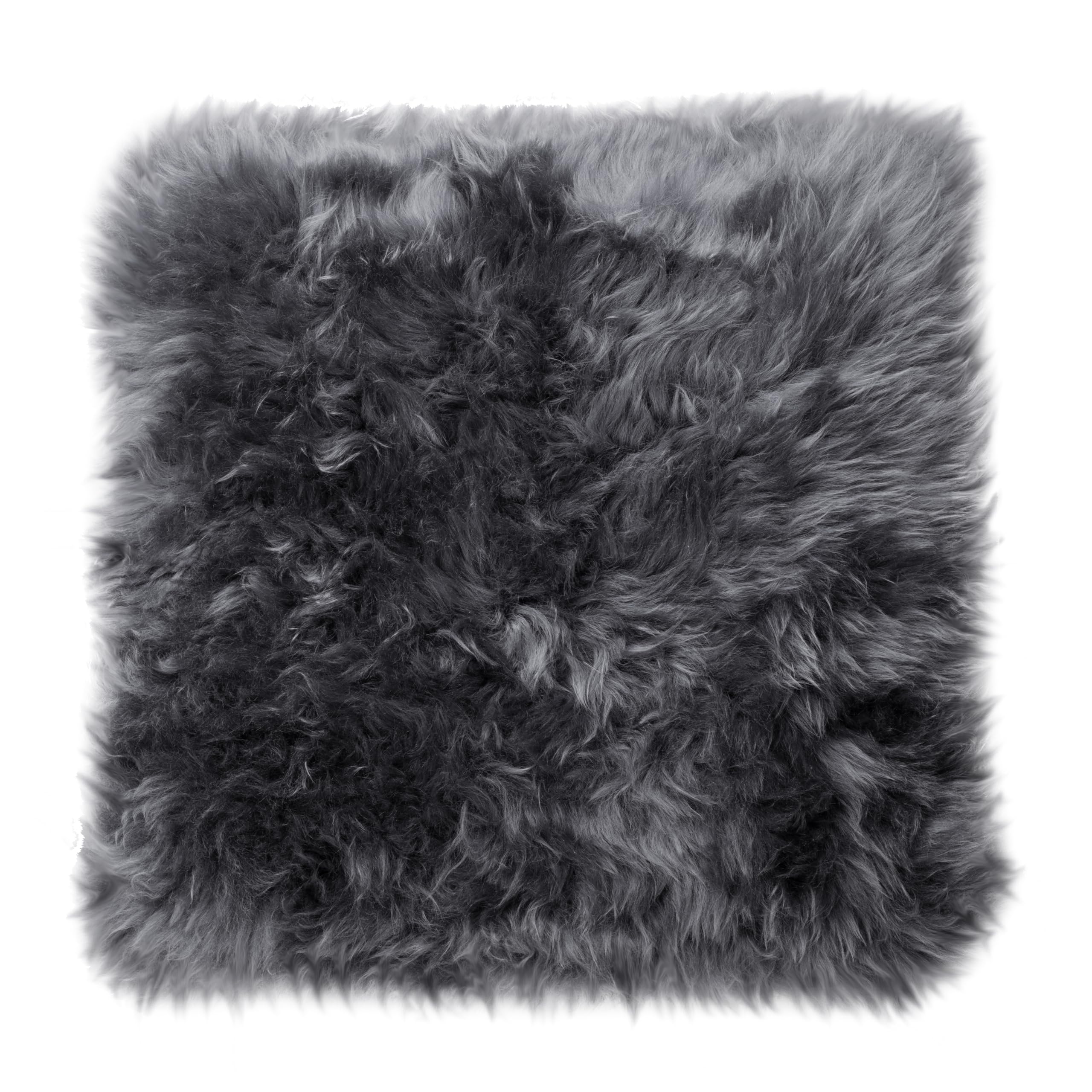 Simply Sheepskin Cushion - Genuine New Zealand Sheepskin Wool Pillow - Cushion Insert Included - Durable Sofa Cushion for Sofa, Chair & Couch - 45x45 cm, Grey
