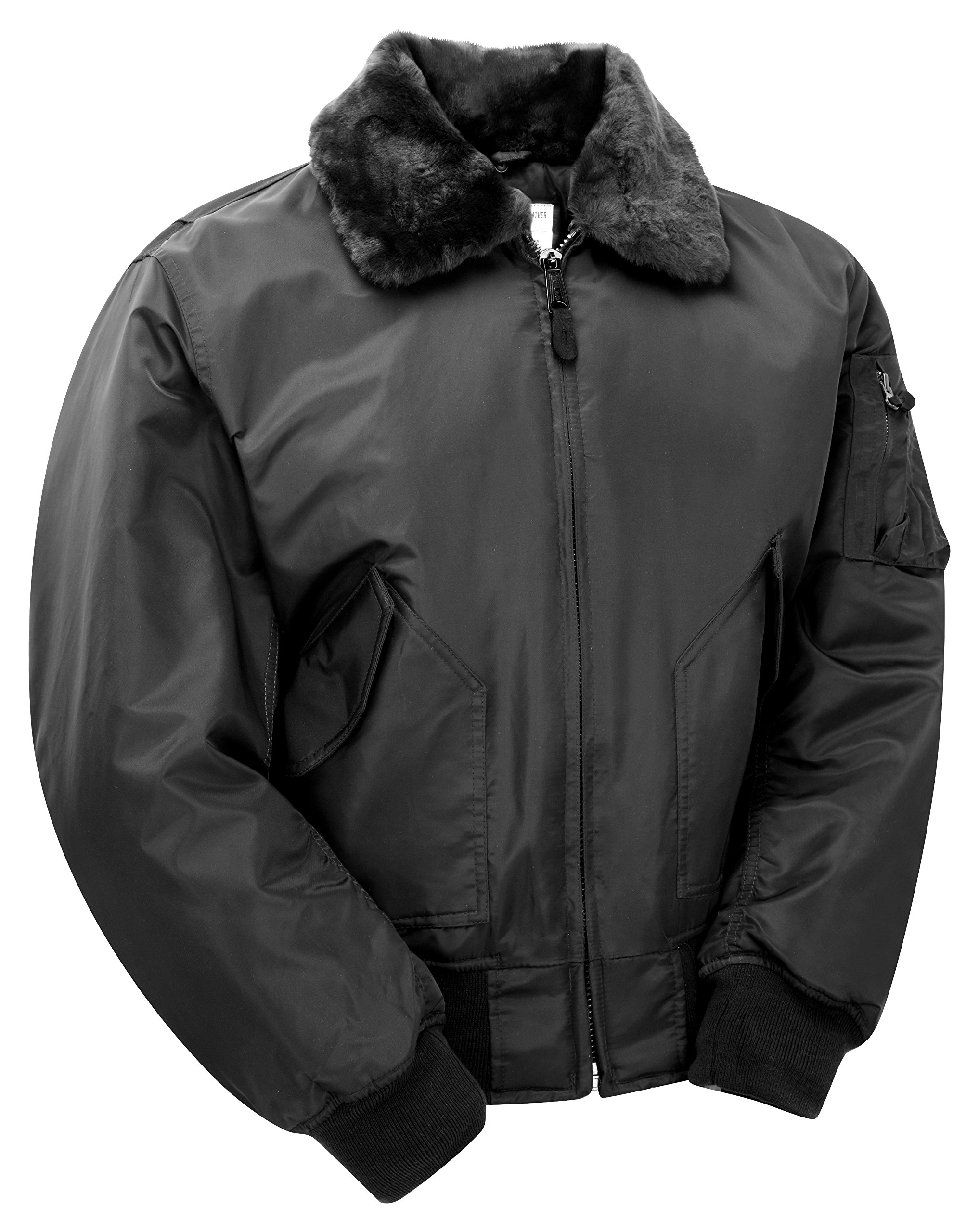 Cobles Black Ma2 Cwu Flight Bomber Jacket With Fur Collar (S, )