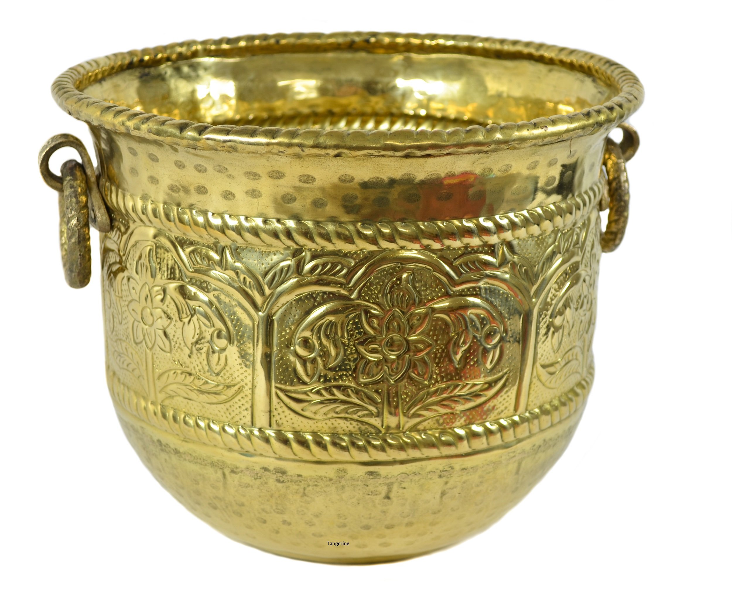Tangerine Handcrafted Brass Planter, Planter for Living Room, Handmade Planter, Flower Pot, with Lacquer Finish/Polish - Size Dia- 10.5 x Height- 9.5 inch (B07Q2YF7VX) Amazon Price History, Amazon Price Tracker