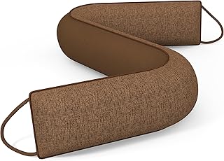 30 Inch Weighted Door Draft Stopper - Under Door Snake Pillow, Blocks Cold Air/Wind/Noise, Heavy Duty Soundproof Bottom Filler (Covers Gaps Up to 3"), Winter Patio Sliding Window Seal, Brown
