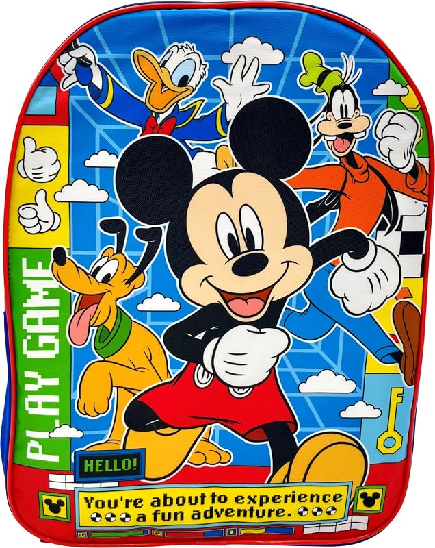 Kid's Licensed 15 Inch School Bag Backpack (Mickey Mouse), Large