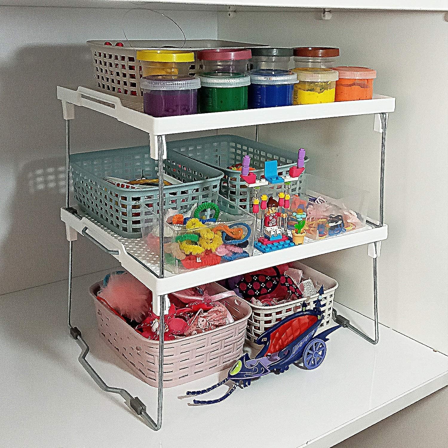 Snapklik.com : Ums Kitchen Shelves Cabinet Organizer, Stackable Freezer ...