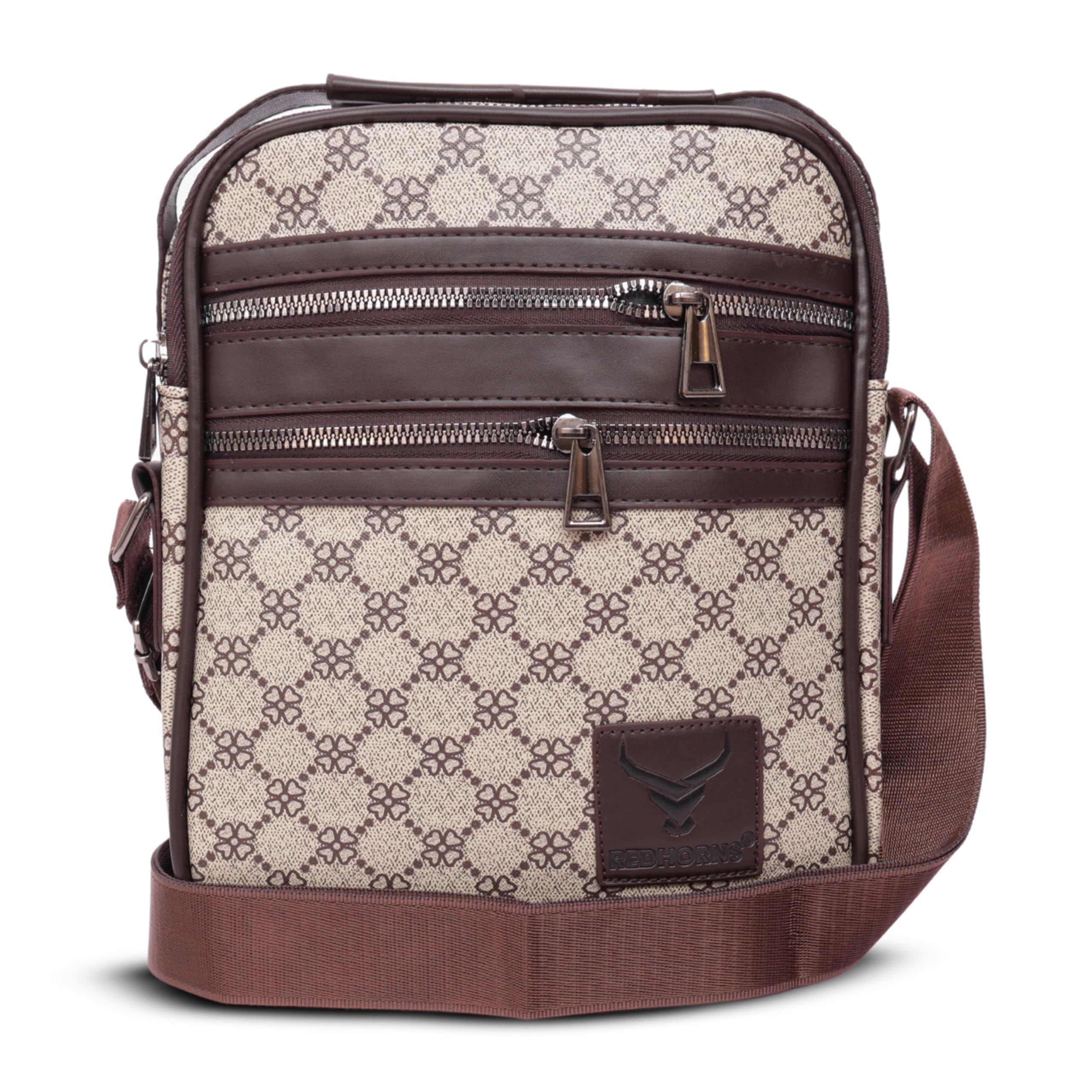 redhorns Faux Leather Printed Sling Bag for Men and Women Travel Cross Body Shoulder Bag With Shoulder Strap, Business Messenger Bag with 5 Zipper Pockets-picture-56
