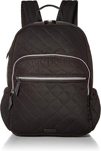 Vera Bradley Mochila Campus de sarga de rendimiento, Negro, talla única