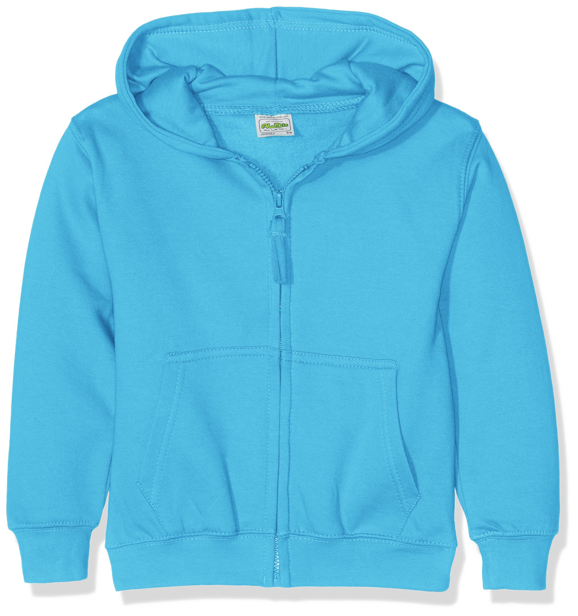 AWDis Boy's Kids Zoodie Hoodie, Blue (Hawaiian Blue), Large