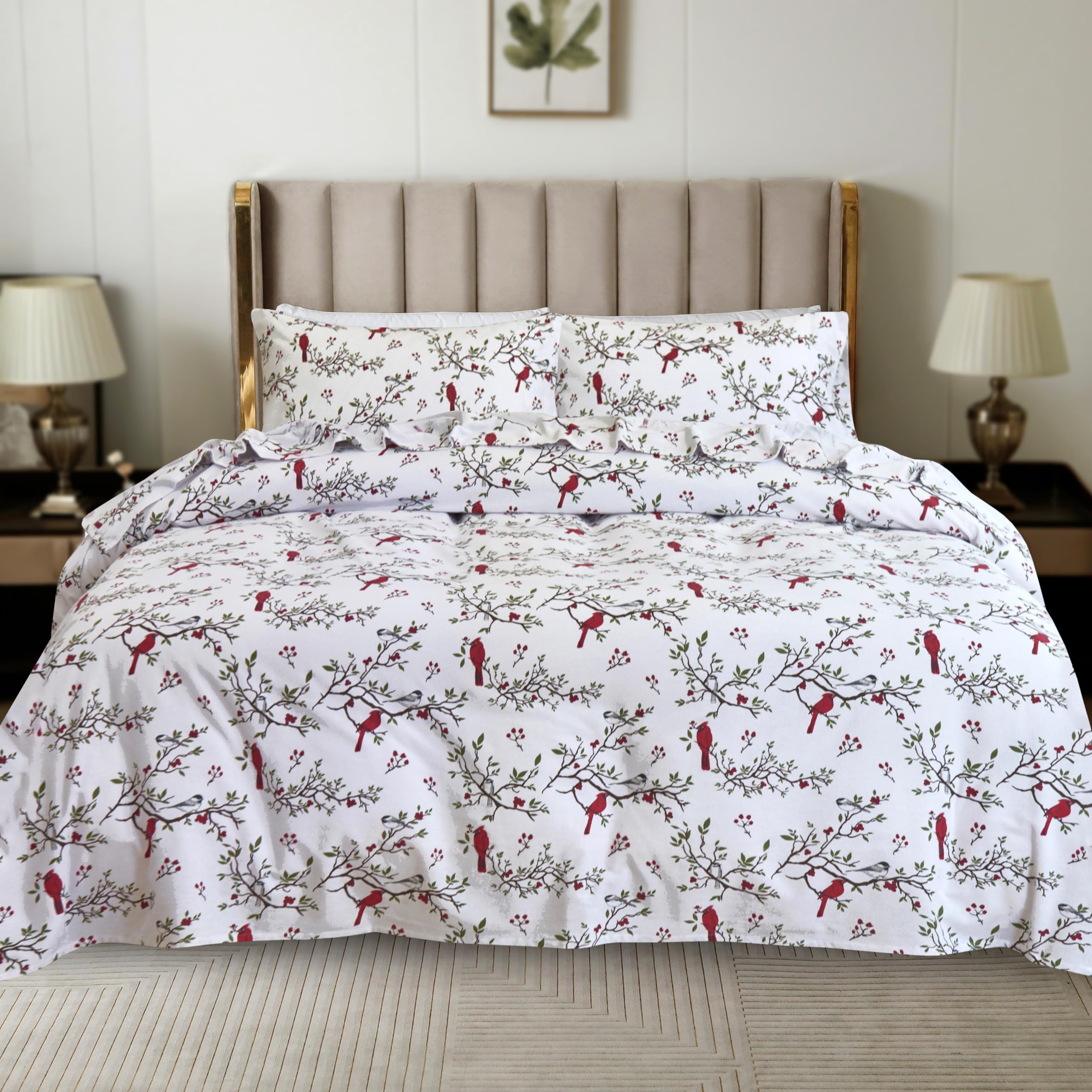Elegant Comfort Ultra Soft 4-Piece 100% Turkish Cotton Flannel Sheet Set, Holiday Christmas Flannel Sheets - Image 2