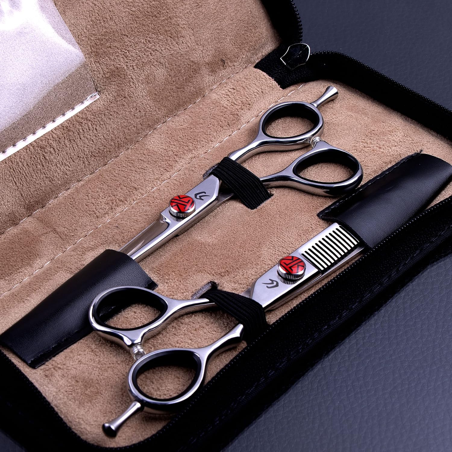 Katana Classic Professional 6.5" Shear Set by Tokko Shears, Premium 440C Japanese Steel Regular and Thinning Scissors for Barbers and Salon Professionals : Beauty & Personal Care