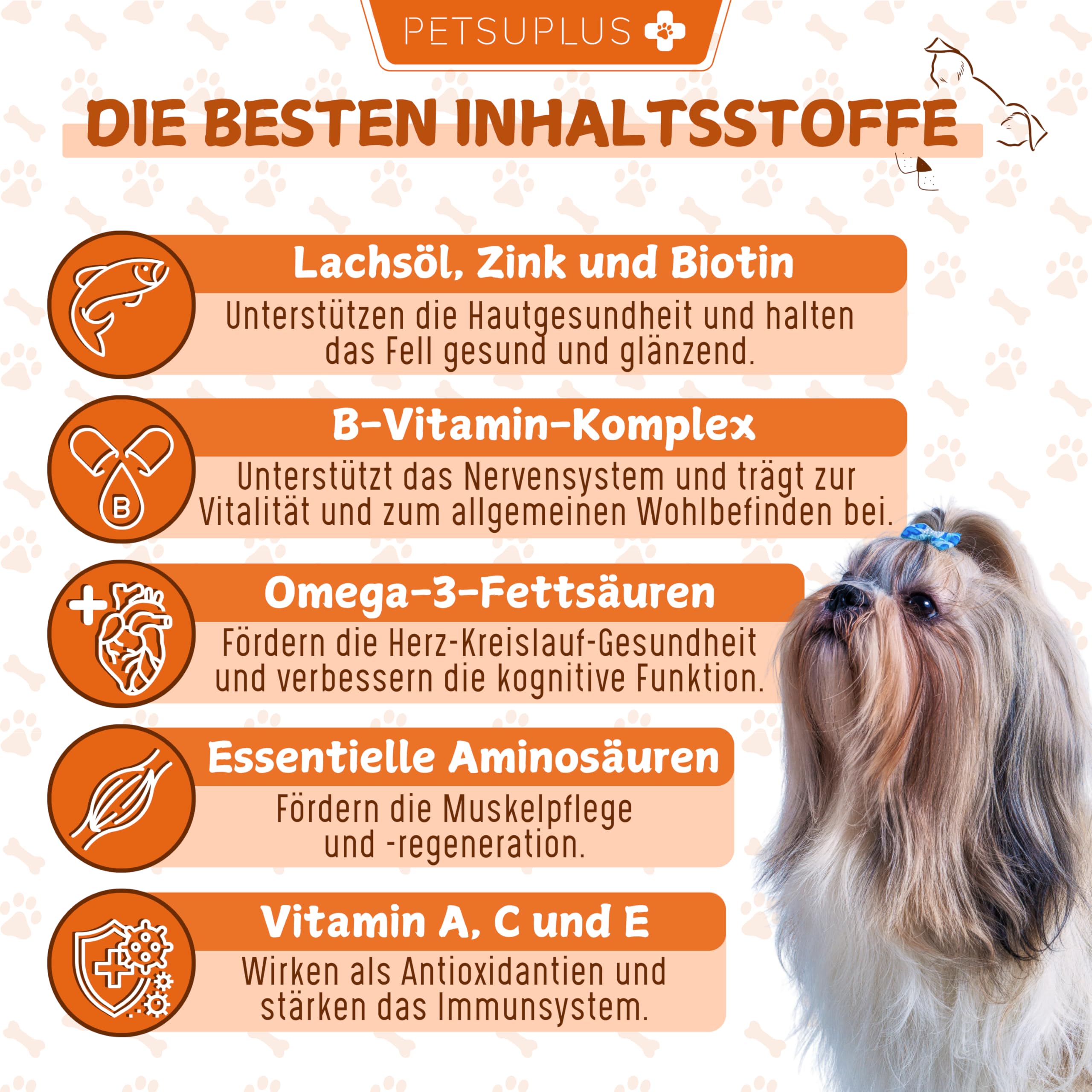 Skin & Coat. Nahrungsergänzungsmittel für Haut und Fell mit Omega 3 und Lachsöl Hund, gegen Juckreiz, trockene Haut, Reizungen, Haarausfall & Reizbarkeit. Hunde Leckerlis - 120 Snacks