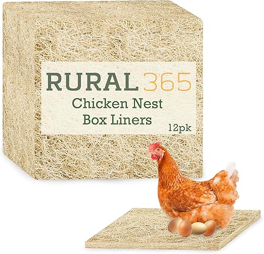 Rural365 Chicken Nest Box Liners 12 Pack - Chicken Coop Bedding, Poultry Supplies Chicken Bedding Nest Liners Chickens