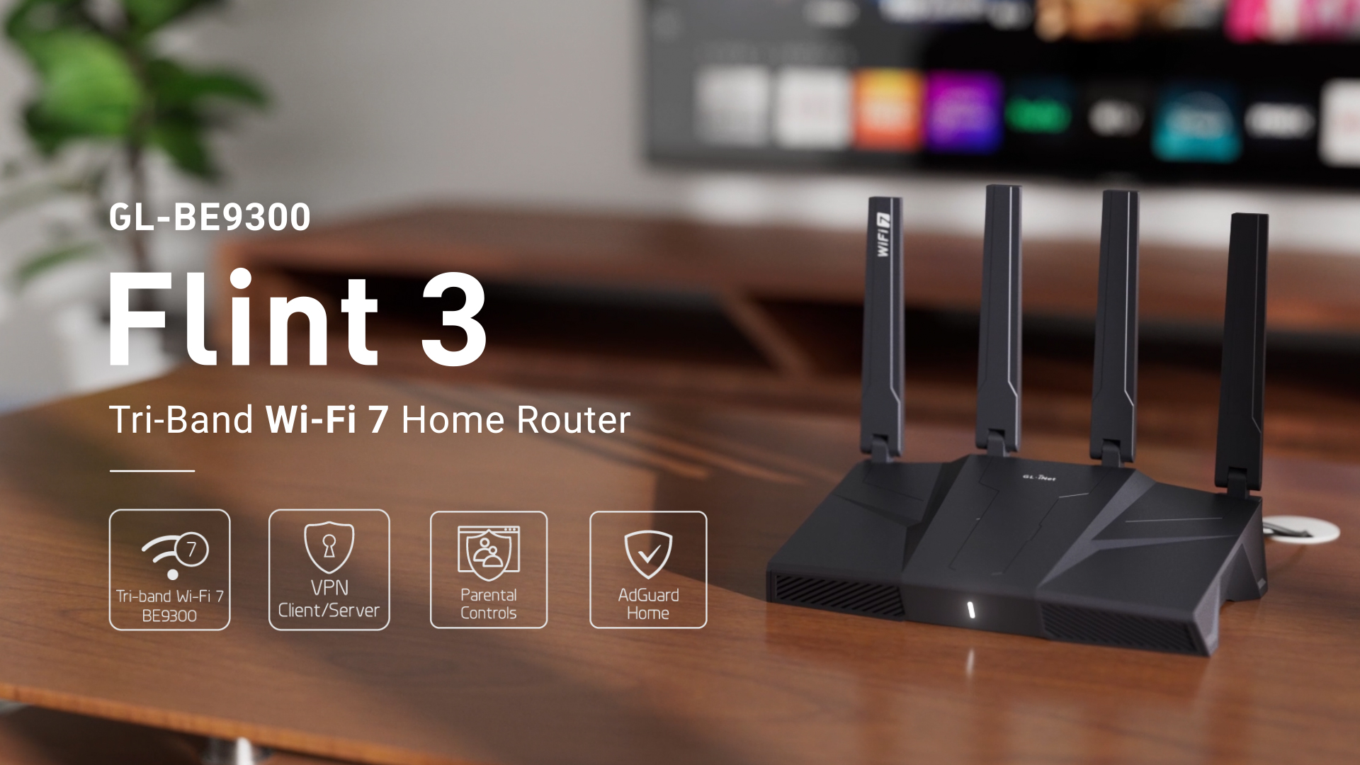 GL.iNet GL-BE9300(Flint 3) Wi-Fi 7 ルーター Flint 3 （GL-BE9300）Tri-band Wi-Fi 7 Home Router — GL.iNet