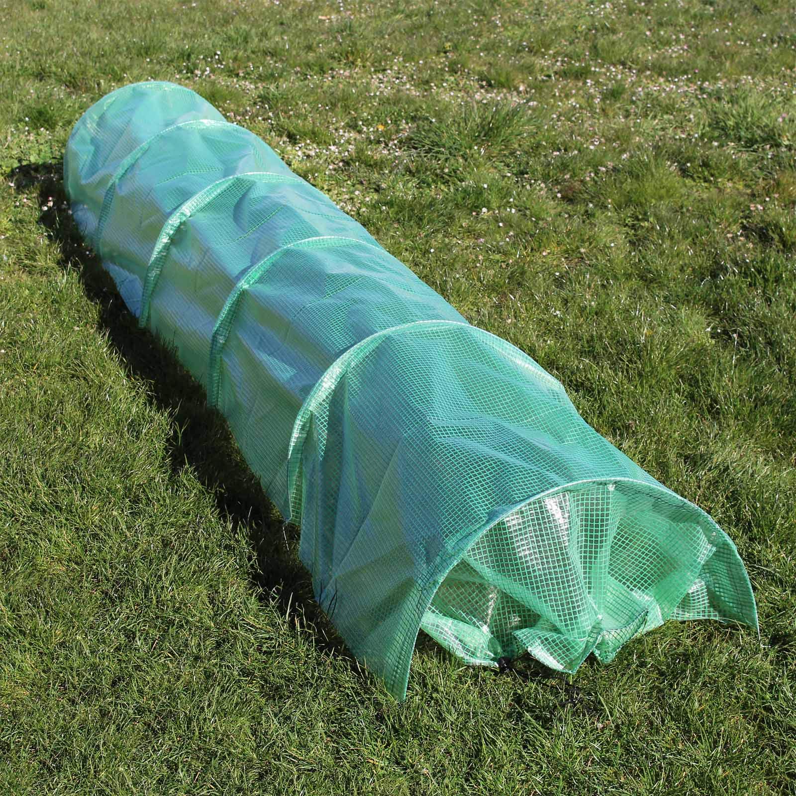 Wiltec Serre de Jardin de Sol – 300 x 65 x 45 cm – Vert – avec Film grillagé en PE – résistant Contre intempéries Rayons UV – Tunnel horticole pour Platebande Jardinage Potager Tomates Semis