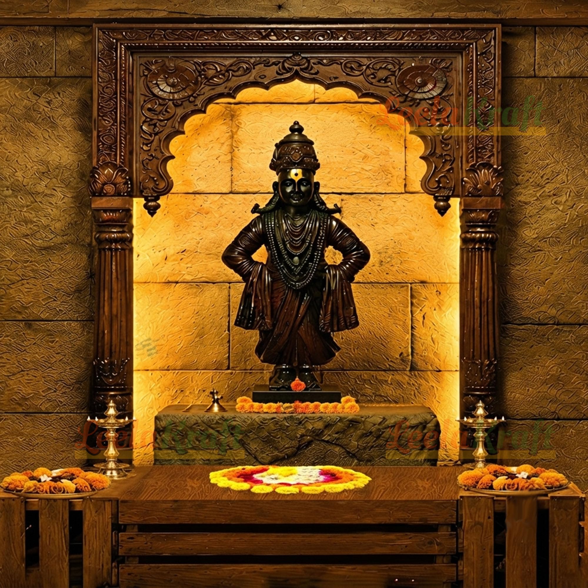 Vittala Backdrop Cloth (5x5 Feet) | Traditional & Pooja Decoration Background Curtain | for Festivals, Functions, Ceremonies & Home Décor-picture-29