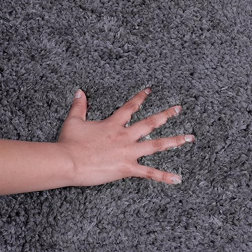 Miniatura 4 de Sweethome Stores Luxury Collection - Alfombra de pasillo suave gris sólido lanudo antideslizante (20 x 59 pulgadas)