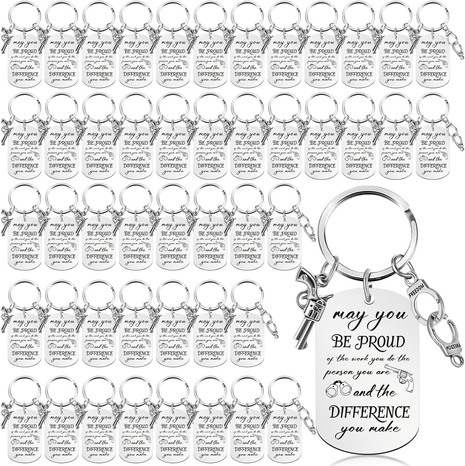 VioraWhite Gifts for Police Officers Theme Keychain Thank You Appreciation Gifts for Law Enforcement Employee Appreciation