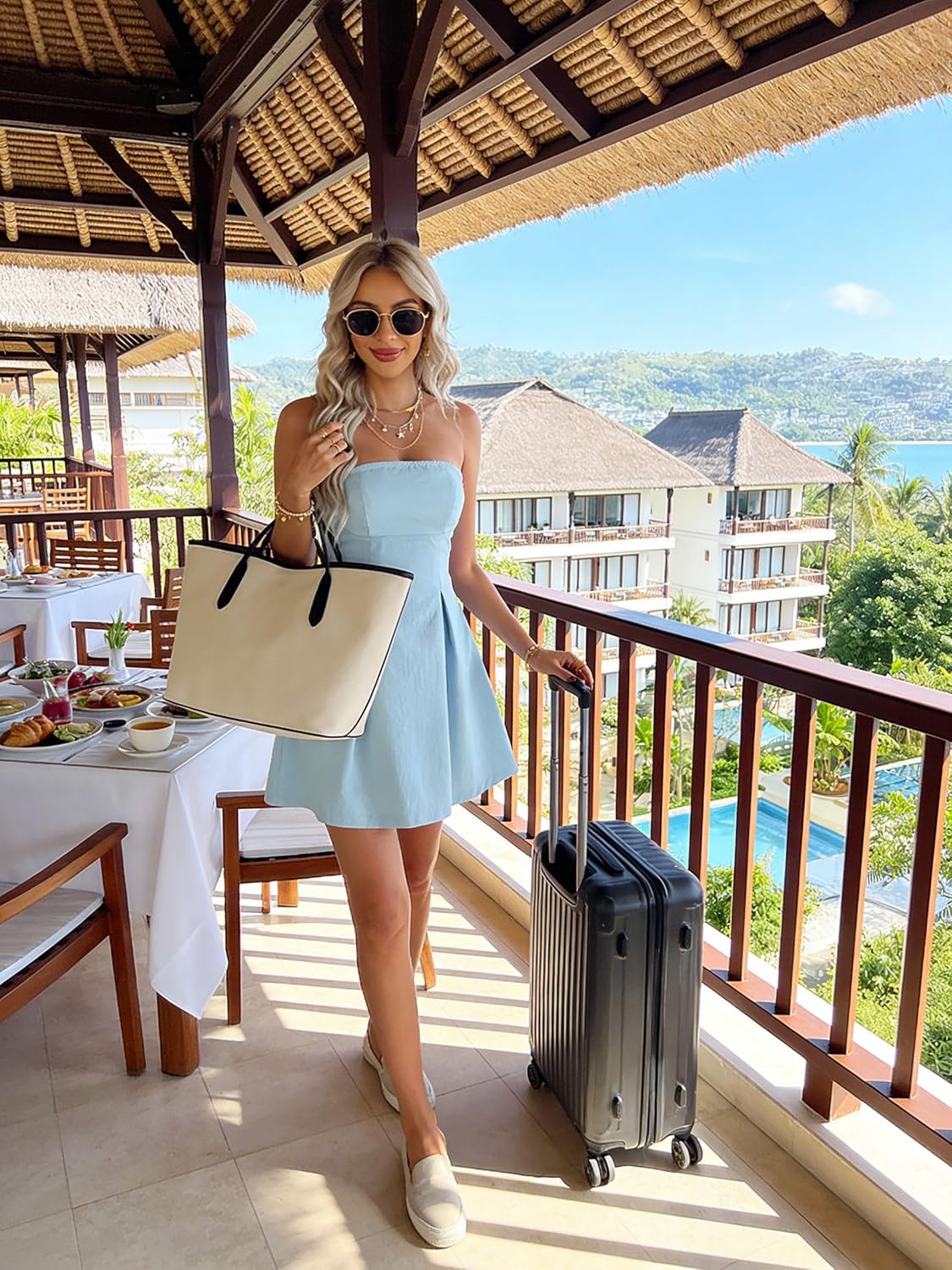 Krumba Strapless Pleated Women Dress: Zip-up Backless Bow Mini - Summer Trendy Clothes for Wedding Guest Beach Vacation Club - Image 2