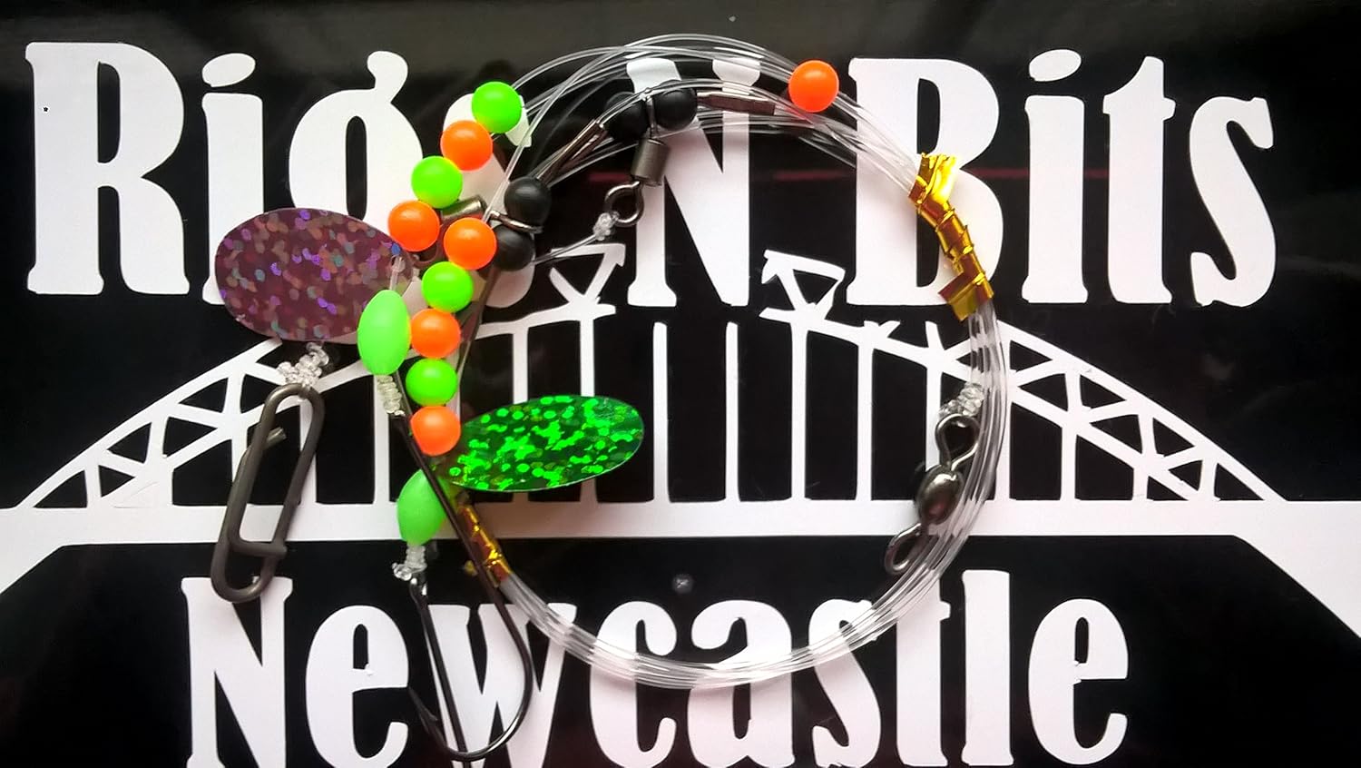 Sea fishing Rigs x 10 Two hook flapper sz 2/0 shore rigs clear