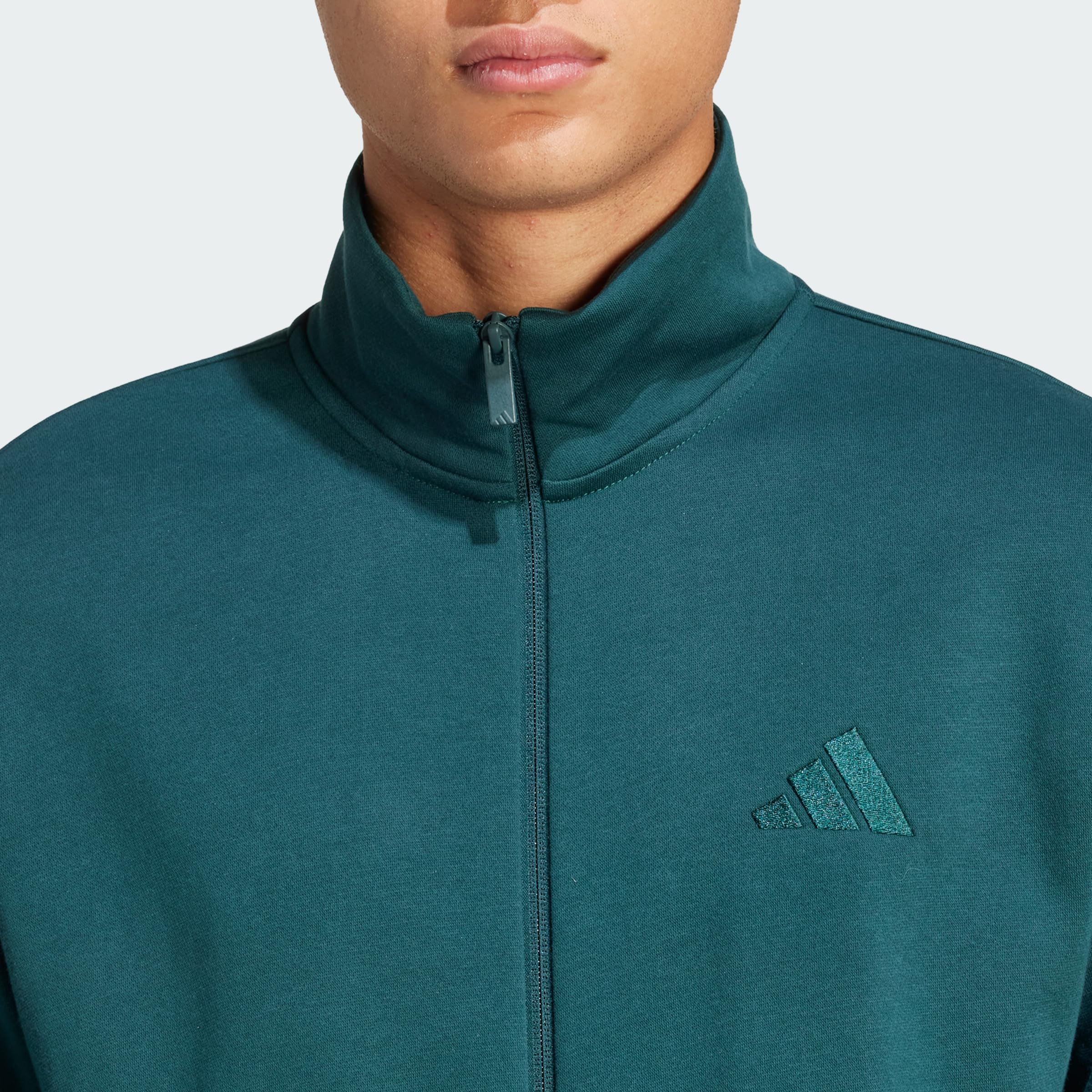 adidas Uomo SPORTSWEAR BASIC 3 STRIPES FLEECE TRACKSUIT, Aurora Ivy, S