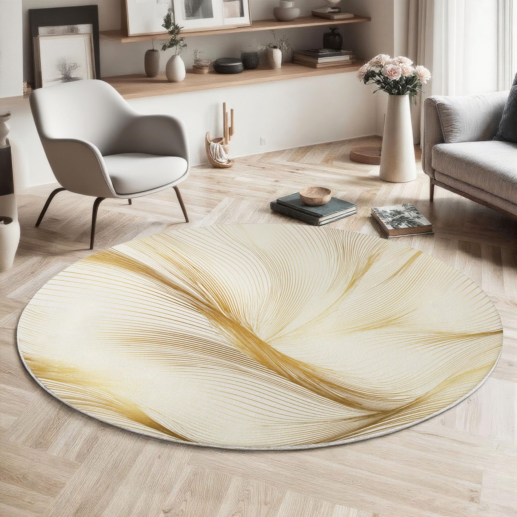 Tapis d'art moderne abstrait décoration or de haute qualité