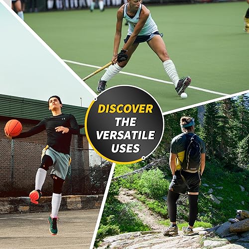 Vista 6 de CAMBIVO Leg Sleeve for Men & Women, Football Calf Warmers - Footless Scrunch Socks for Running, Basketball