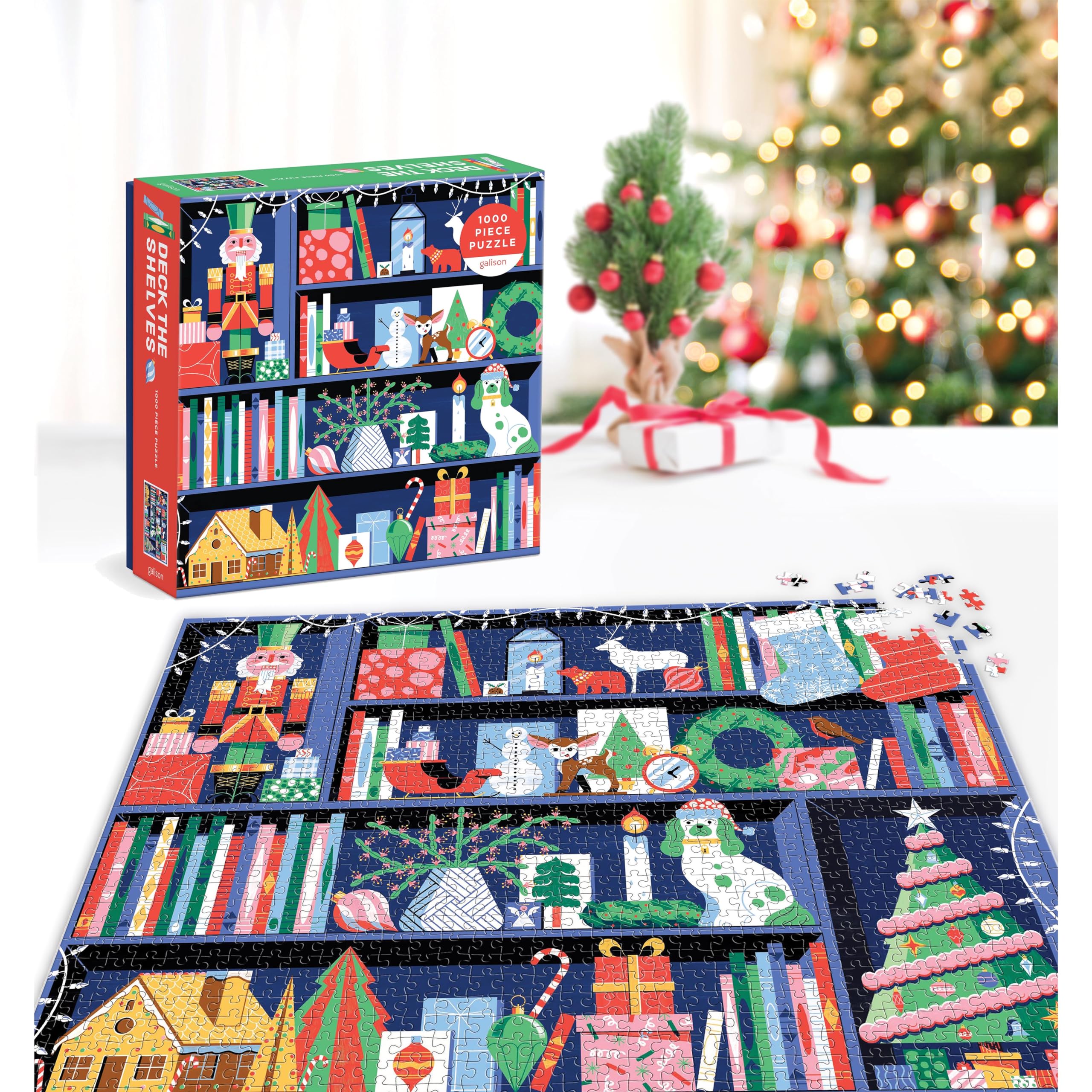 Deck The Shelves 1000 Piece Puzzle in a Square Box