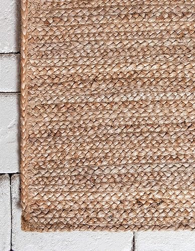 Miniatura 7 de Unique Loom Alfombra trenzada de la colección de yute - Dhaka (escalera de 0 pies 9 pulgadas x 2 pies 6 pulgadas, natural)