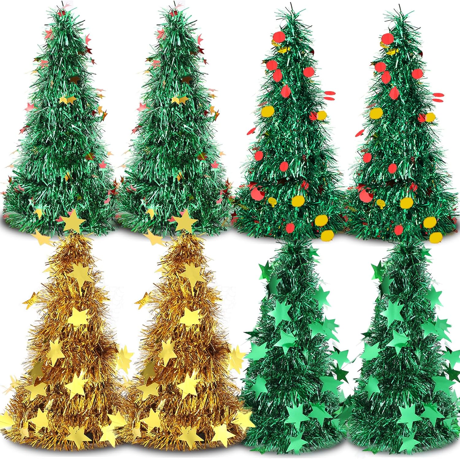 Small Christmas Tree 8 Pack Mini Artificial Christmas Trees Tabletop Stackable Tiny Xmas Tree for Home Table Decor
