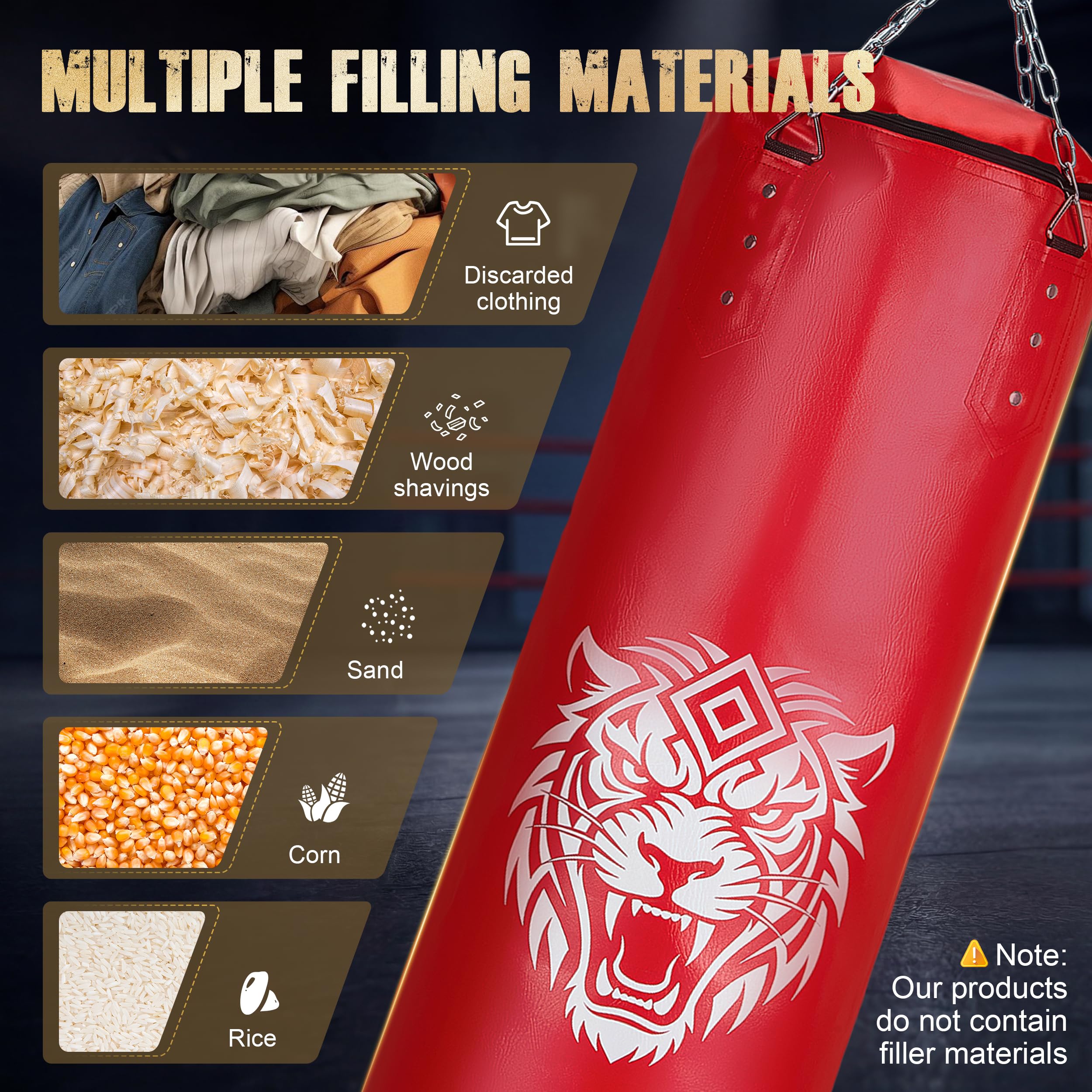 Boxsack Set Erwachsene 120 cm – Schwerer Boxsack mit 10 oz Boxhandschuhen, Griffkrafttrainer, Springseil, Reflexball, Handwraps, Deckenmontage – Komplettset für Heimtraining MMA Karate