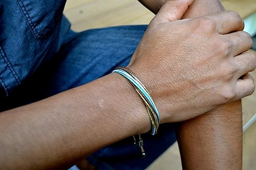 Miniatura 88 de Colorful Bracelet for Men and Women with Hematite Stones: Handmade Designer Adjustable Multistrand String Knotted Macrame Friendship Bracelet