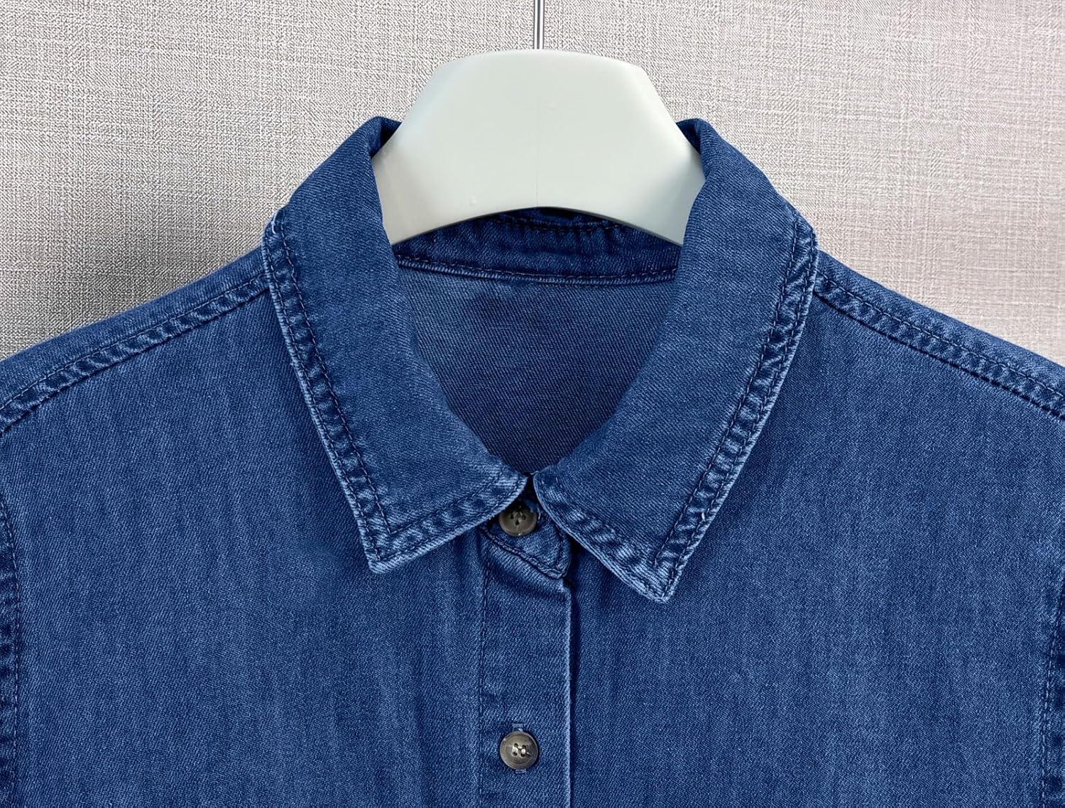 chouyatou Women's Summer Short Sleeve Denim Shirt Dress Business Casual Button Down Midi Long Jean Dress - Image 4