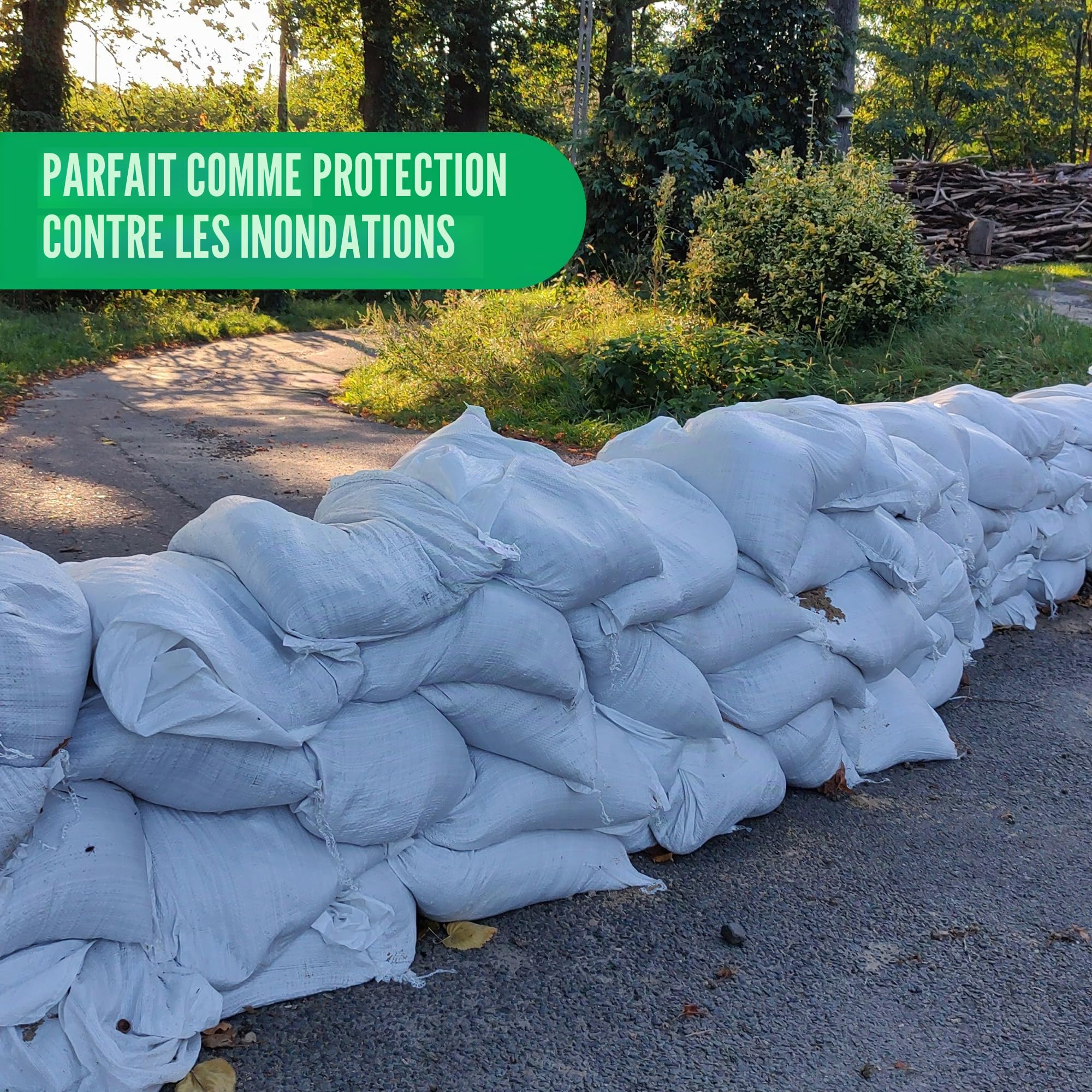 Lot de 100 Sacs à Gravats | Sac Tissé en PP 50x80 cm | Blanc