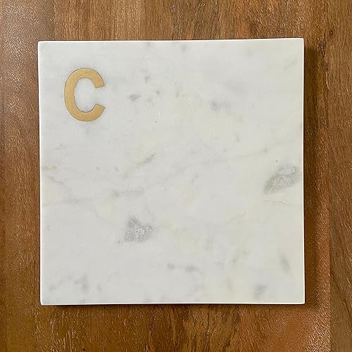 Miniatura 2 de Boards by Bleu Tabla de queso de mármol con monograma, tabla de cortar de mármol hecha a mano de losa de mármol blanco, tabla de charcutería