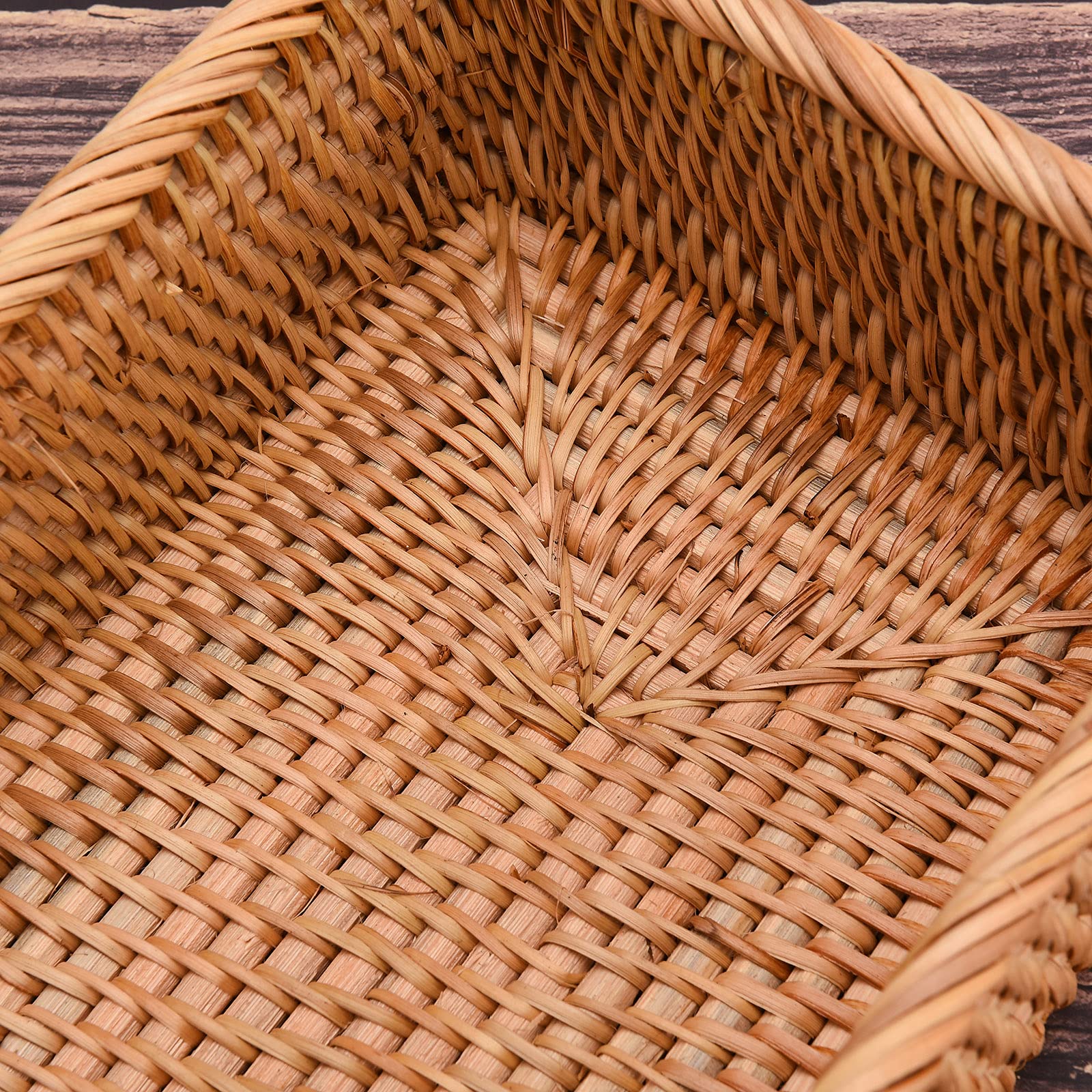Cestini portaoggetti in rattan naturale fatti a mano, rettangolari, impilabili, decorazione e organizer per bagno, soggiorno e portachiavi