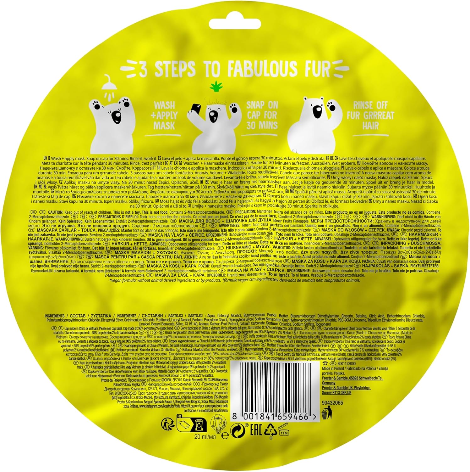 Bear Fruits Masque Capillaire Ananas Détoxifiant 20ml - Revitalise et Nourrit - Image secondaire