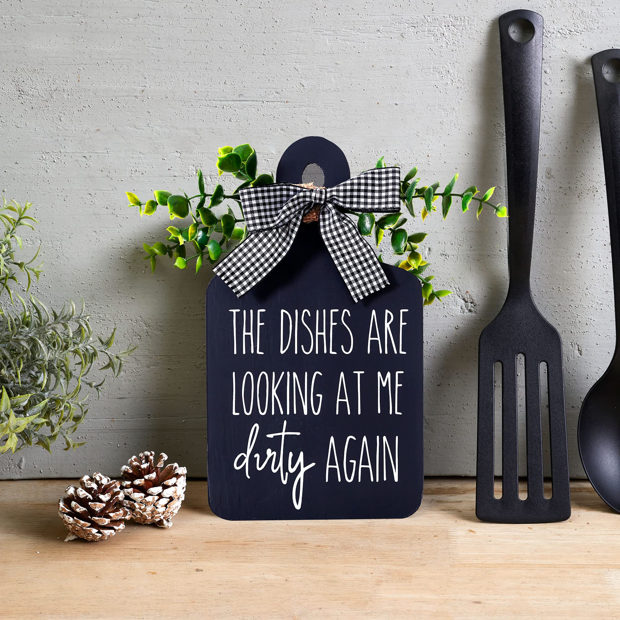 Farmhouse Kitchen Decor The Dishes Are Looking At Me Dirty Again & The Secret Ingredient Is Always Love Decorative Cutting Board Sign For Kitchen Decorations Wall Art