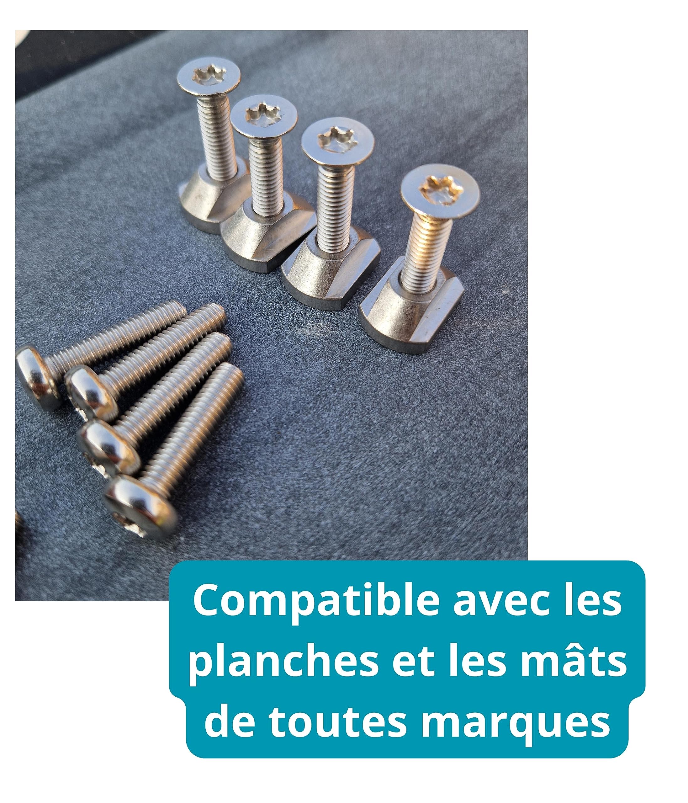 Écrous et vis Torx pour Wingfoil, Hydrofoil, Surfoil en Acier Inoxydable de qualité Marine