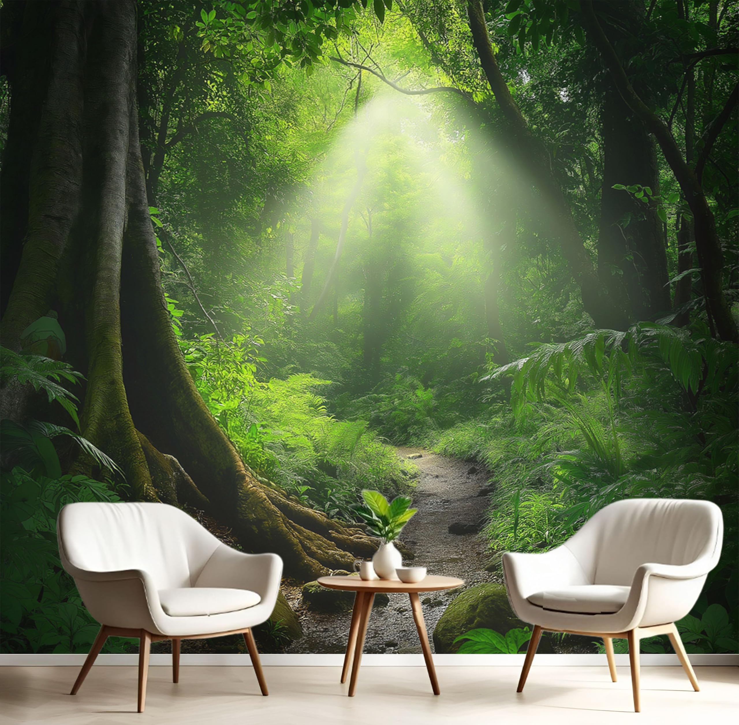 Carta Da Parati Fotografica Foresta di soleBellezza naturale In Stile Poster Giganti Da Parete, Fotomurale Carta Parati 350 x 256 cm Murale, Decorazione Da Muro Per Soggiorno