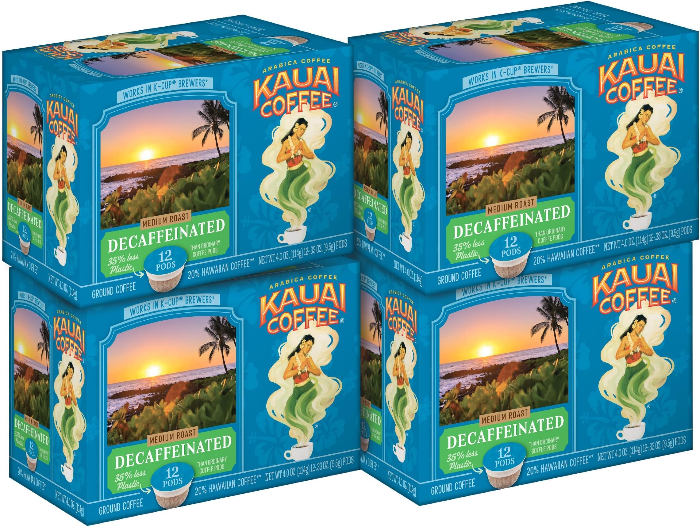 Kauai Coffee Coconut Caramel Crunch Flavor Arabica Coffee 12 PODS Grocery