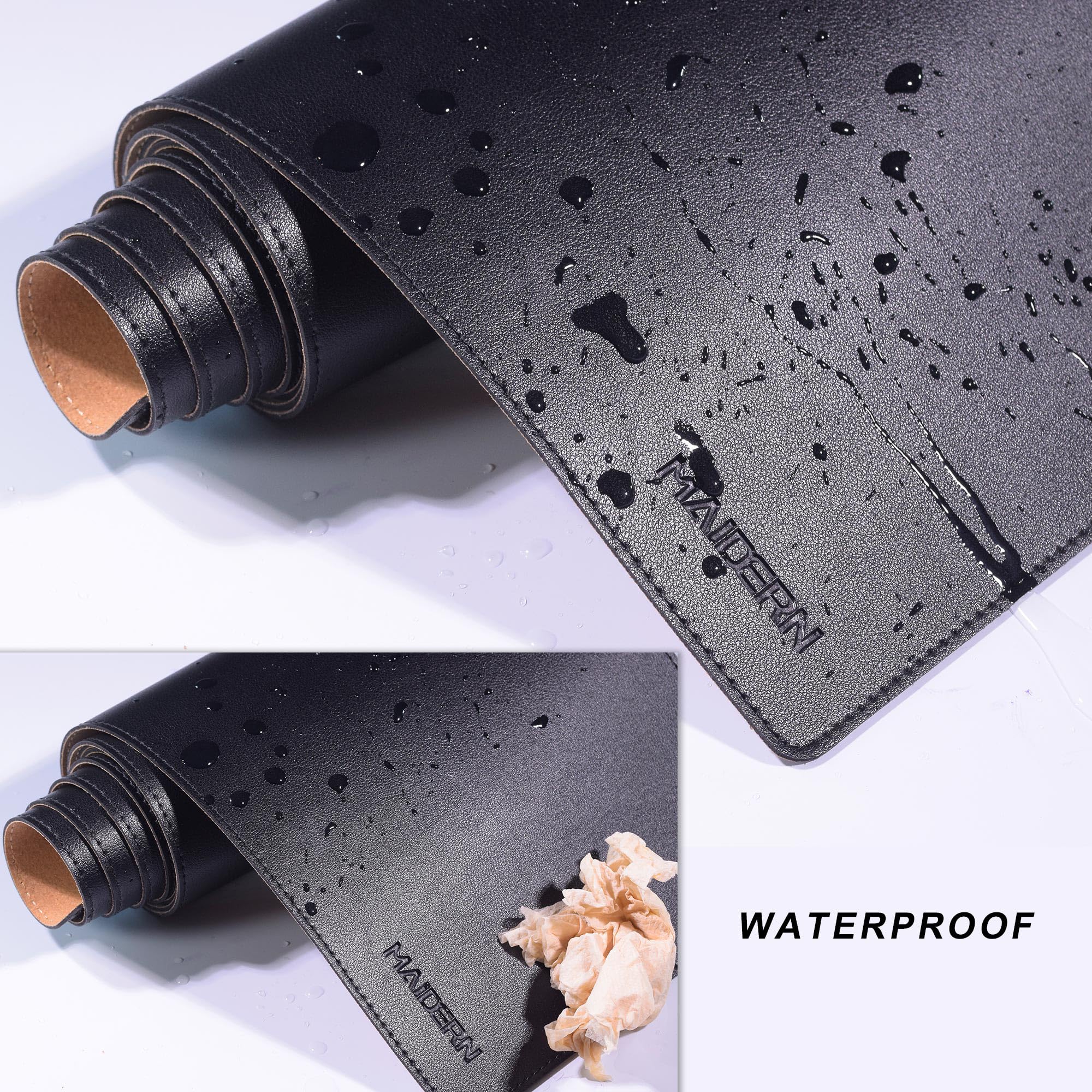 MAIDERN 60 Cm Runde Tischmatte Aus Korkleder – Hitzebeständig & Wasserdicht, Schwarz – Für Esstisch, Beistelltisch, Glas- Oder Holztisch, Auch Für Terrasse