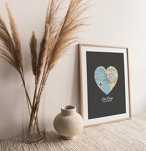 Miniatura 3 de San Diego Map Heart Print, Unframed, Wall and Home Decor, 8x10 Inches