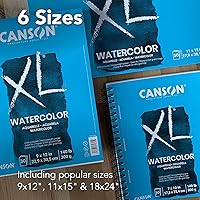 Vista 4 de Canson Bloc de acuarela serie XL, papel blanco pesado, encuadernación plegable, 30 hojas, 11 x 15 pulgadas