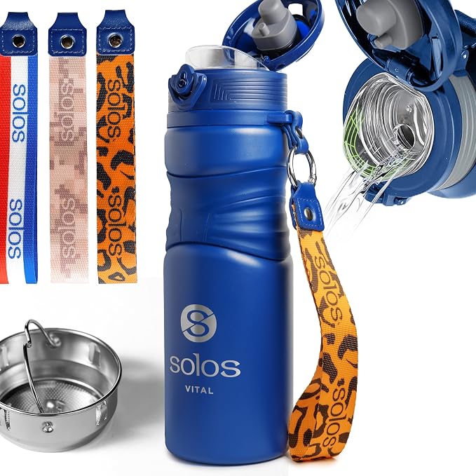SOLOS Botella con infusor y filtro extraible 650 ml, botella para agua con…